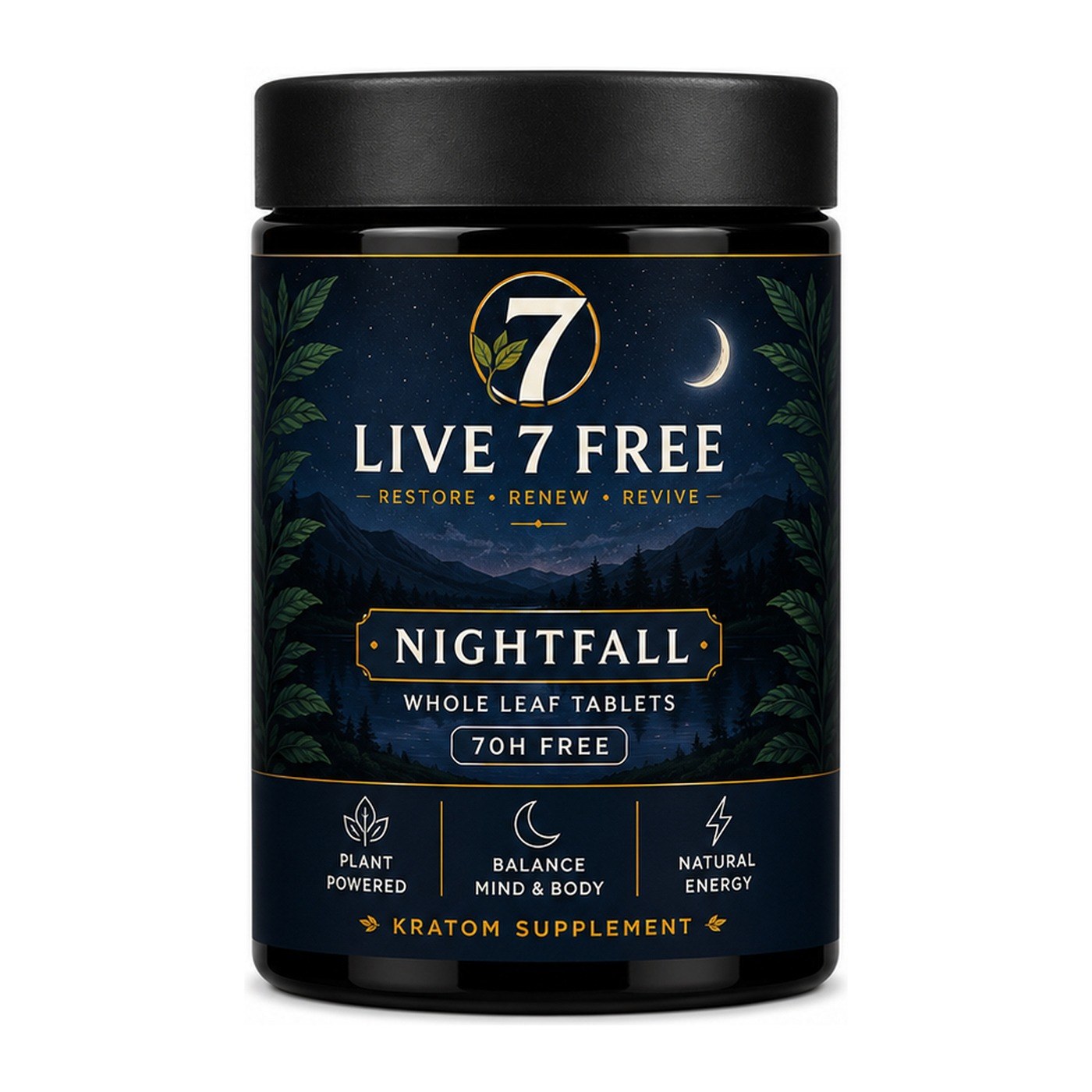 Live 7 Free Nightfall red vein whole leaf tablets, 240 count jar
